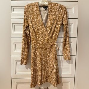Gold & White Wrap Dress